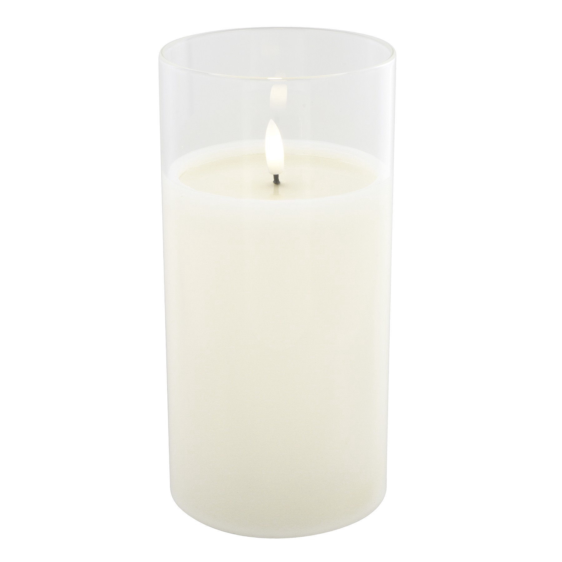 slide 2 of 2, 8" Led Glass Wax Flickering Candle By Ashland, 4 in x 8 in