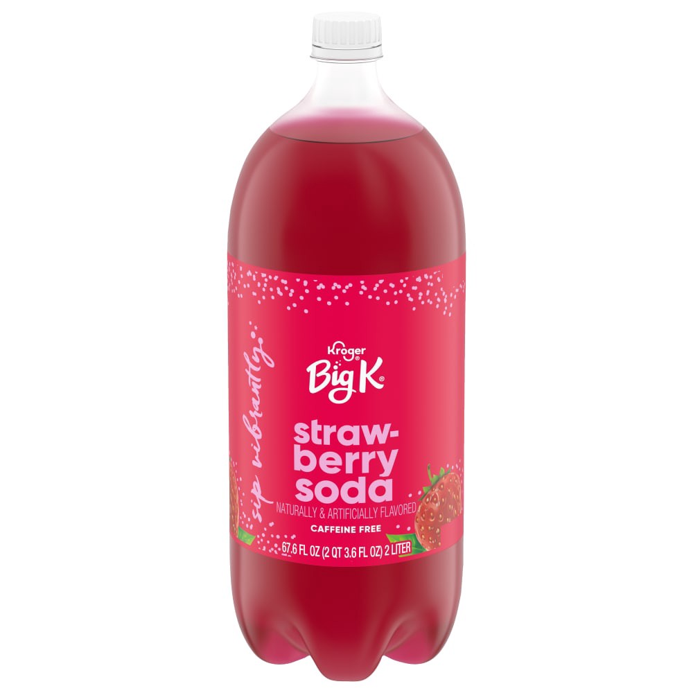 slide 1 of 4, Big K Strawberry Soda, 2 liter