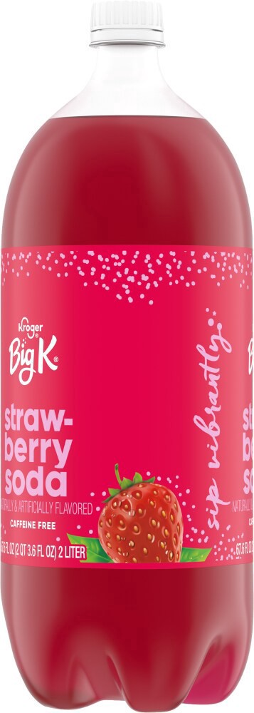 slide 4 of 4, Big K Strawberry Soda, 2 liter