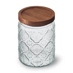 Kamenstein Embossed Jar with Acacia Lid 24 oz