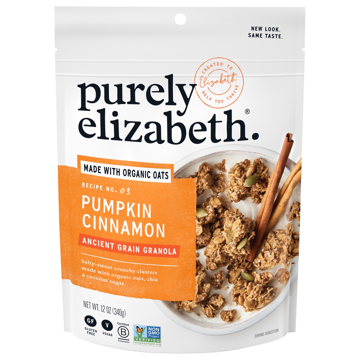 slide 1 of 11, Purely Elizabeth Pumpkin Cinnamon Ancient Grain Granola 12 oz, 12 oz