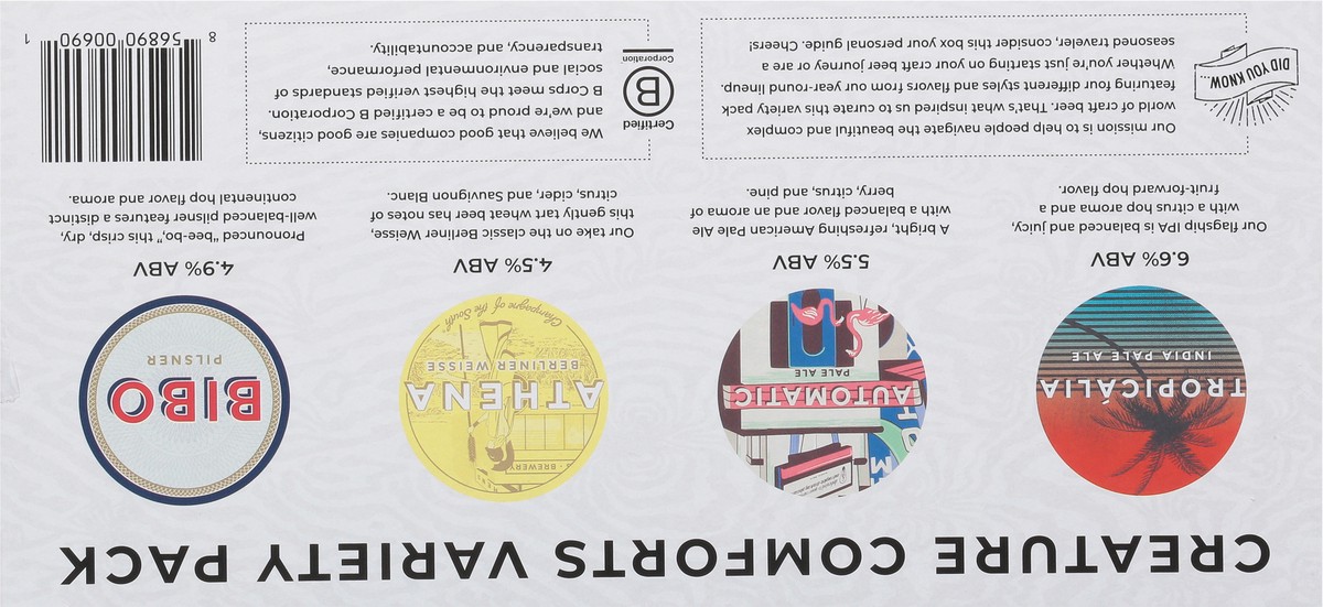 slide 4 of 9, Creature Comforts Brewing Co. Beer Variety Pack 12 - 12 fl oz Cans, 12 ct