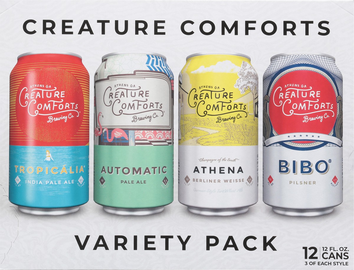 slide 9 of 9, Creature Comforts Brewing Co. Beer Variety Pack 12 - 12 fl oz Cans, 12 ct