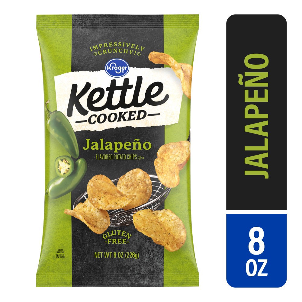 slide 3 of 4, Kroger Kettle Cooked Jalapeno Flavored Potato Chips - 8 oz, 8 oz