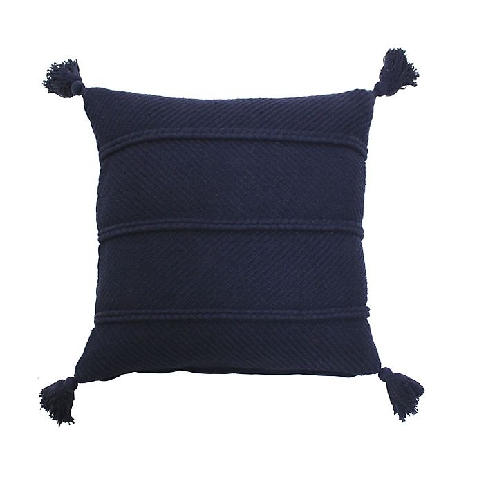 slide 1 of 1, Bee & Willow Home Braids and Tassels Square Throw Pillow - Indigo, 1 ct