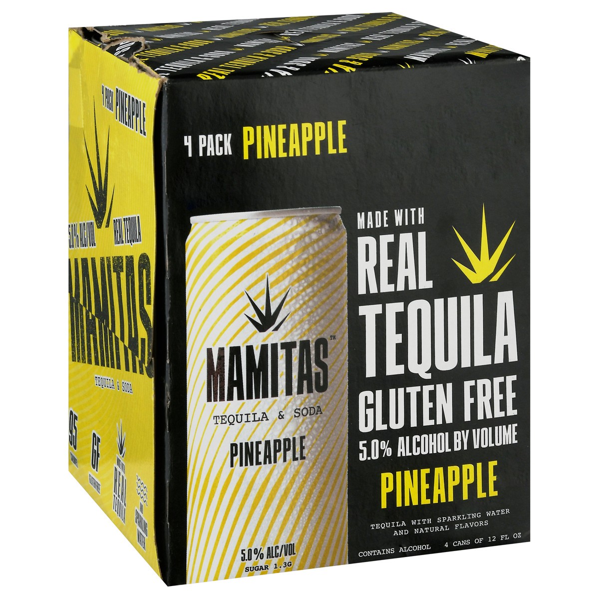 slide 2 of 9, Mamita's 4 Pack Pineapple Tequila & Soda 4 ea, 4 ct; 12 oz