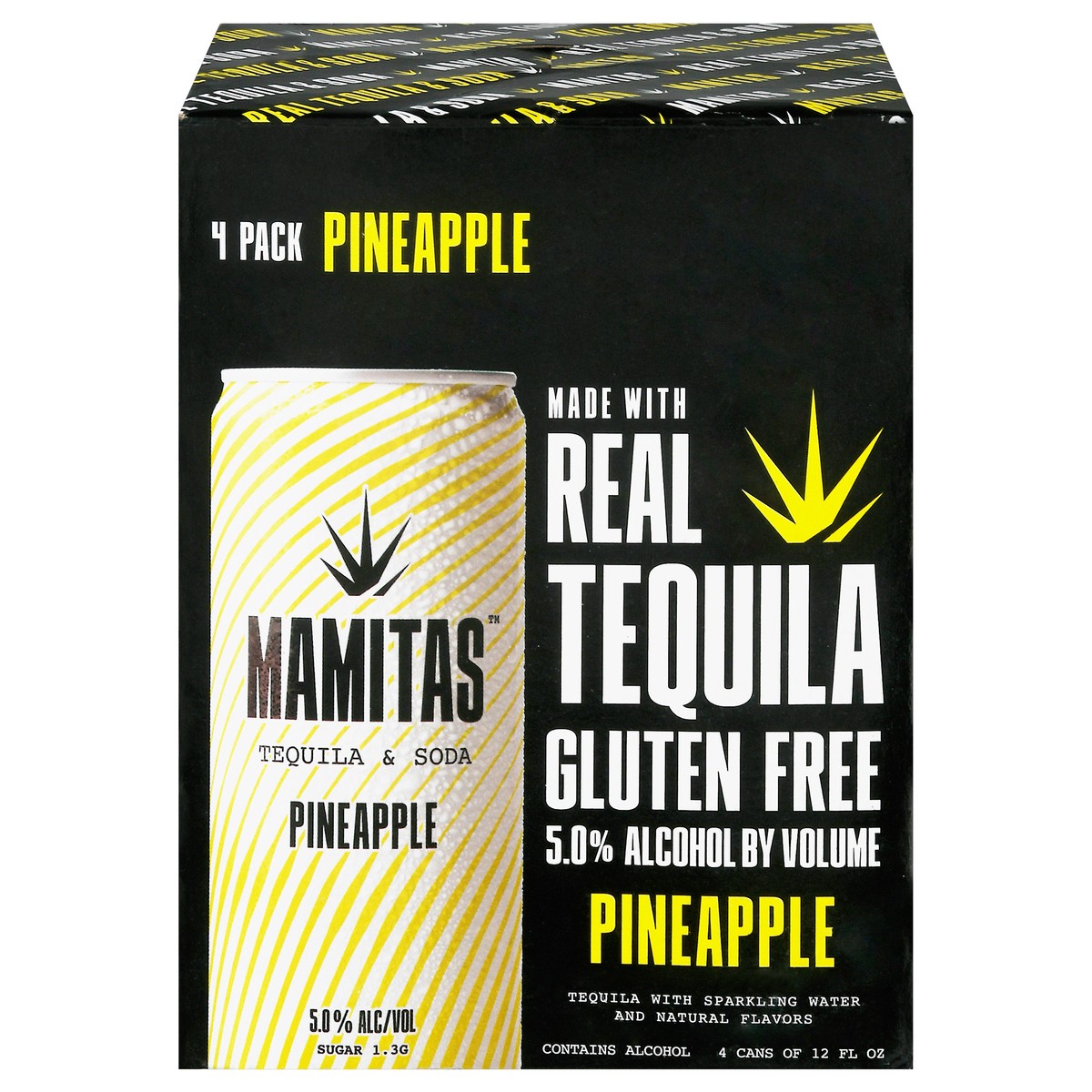 slide 1 of 9, Mamita's 4 Pack Pineapple Tequila & Soda 4 ea, 4 ct; 12 oz