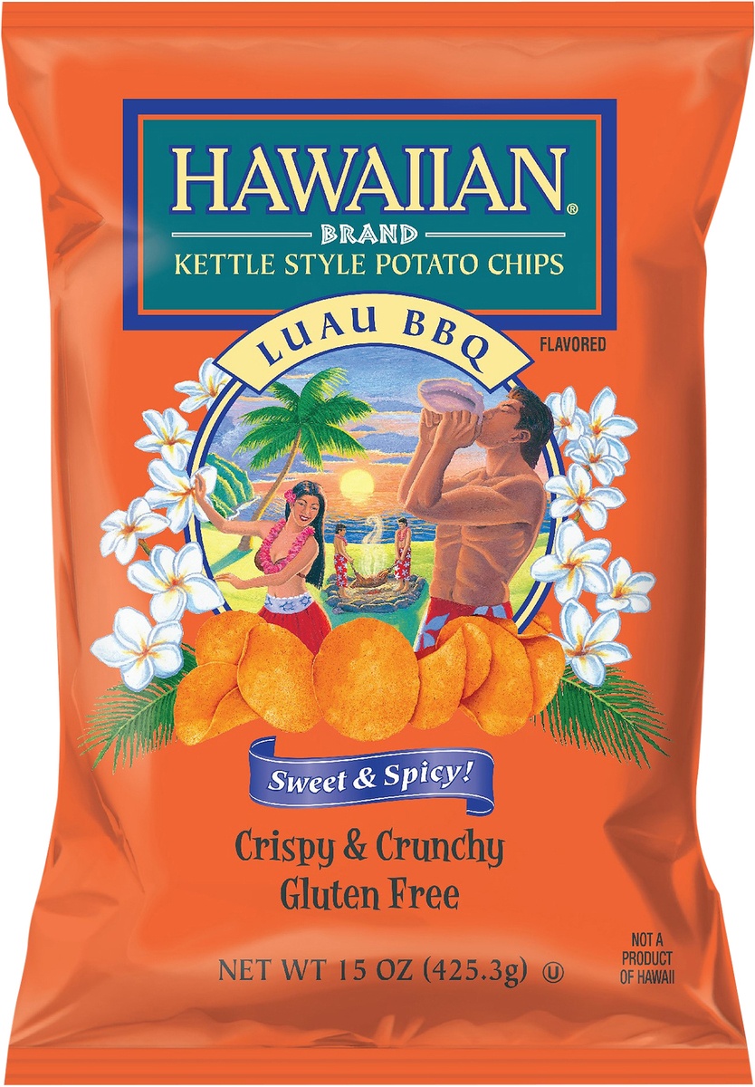 Hawaiian 15 oz Hawaiian® Brand Luau BBQ Kettle Style Potato Chips 15 oz