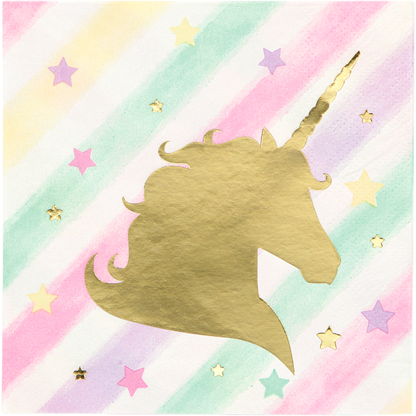 slide 1 of 1, Creative Converting Unicorn Sparkle Beverage Napkins, 16 ct