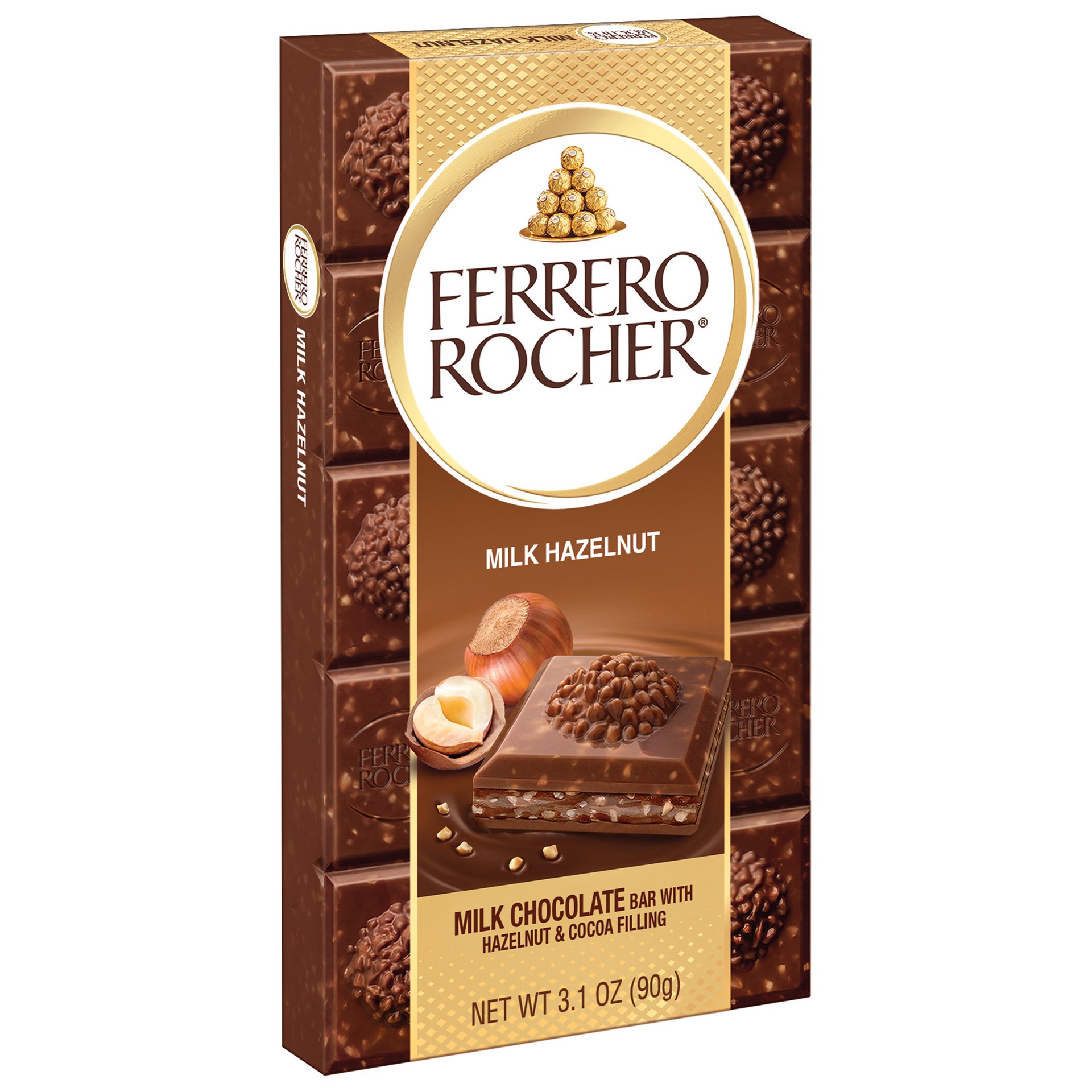 slide 7 of 9, Ferrero Rocher Milk Hazelnut Chocolate Bar, 3.25 oz