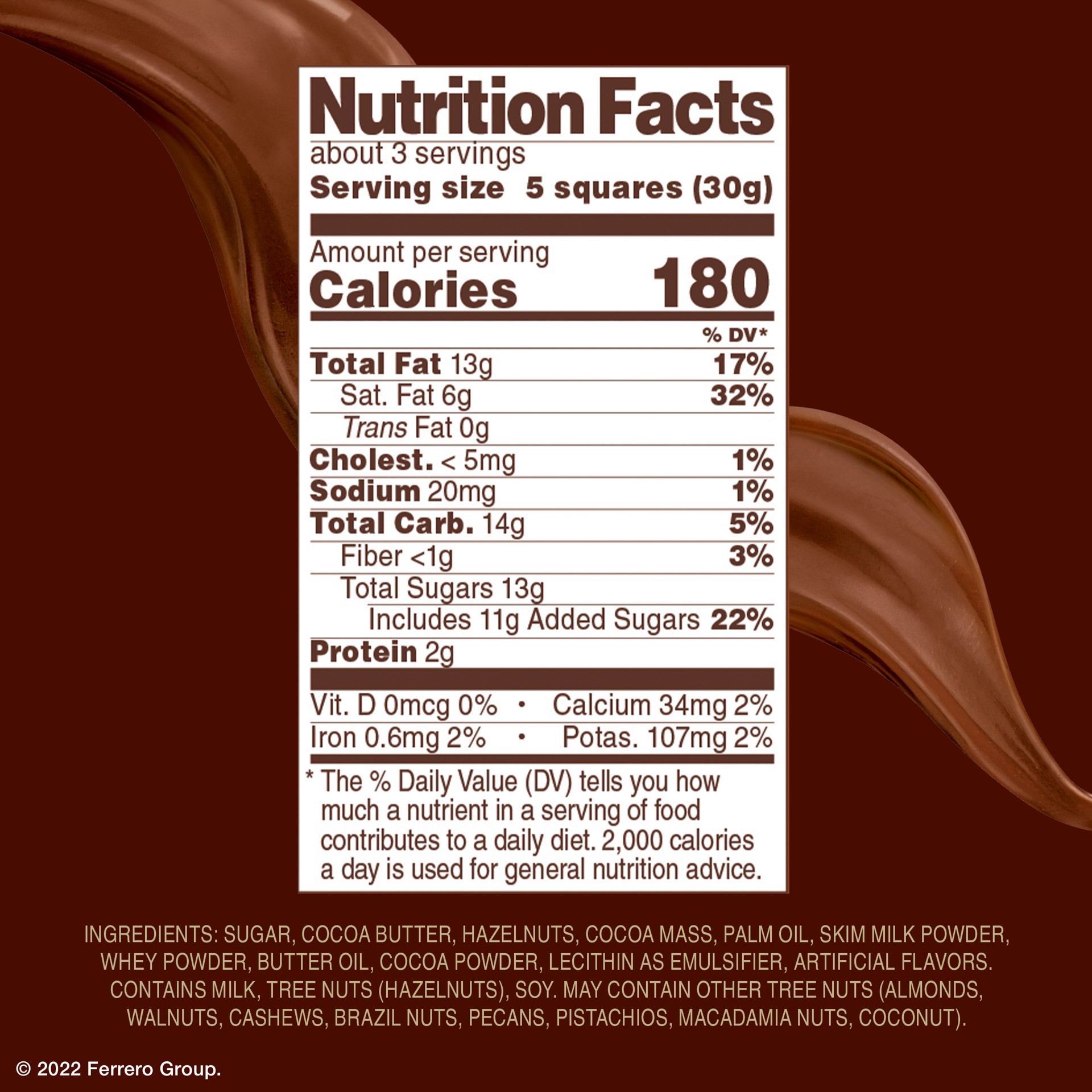 slide 9 of 9, Ferrero Rocher Milk Hazelnut Chocolate Bar, 3.25 oz