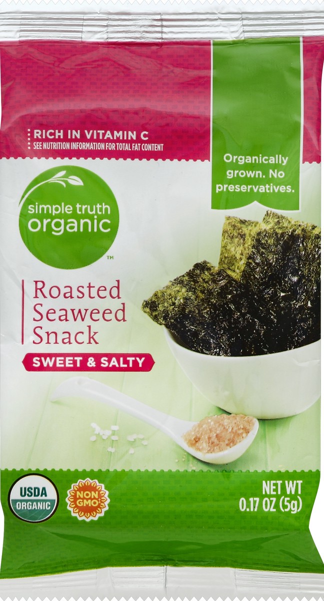 slide 5 of 5, Simple Truth Organic Sweet & Salty Roasted Seaweed Snack, 0.17 oz