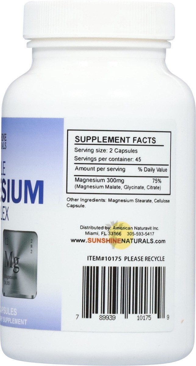 slide 6 of 14, Sunshine Naturals Triple Magnesium Complex 90 Capsules, 900 ct