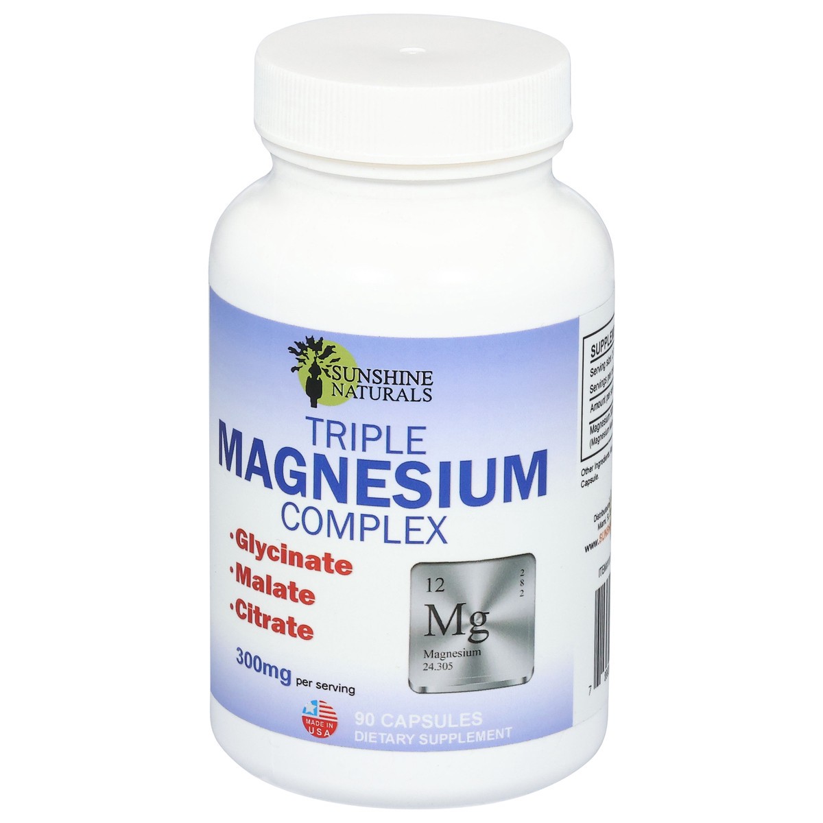 slide 13 of 14, Sunshine Naturals Triple Magnesium Complex 90 Capsules, 900 ct
