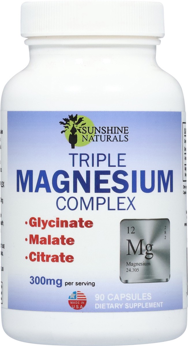 slide 10 of 14, Sunshine Naturals Triple Magnesium Complex 90 Capsules, 900 ct