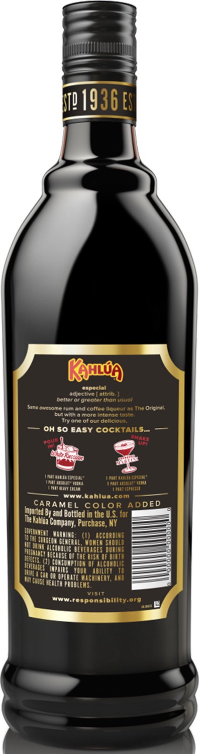 slide 5 of 9, Kahlua Liqueur Kahlua Especial Rum and Coffee Liqueur, 750 mL Bottle, 35% ABV, 750 ml