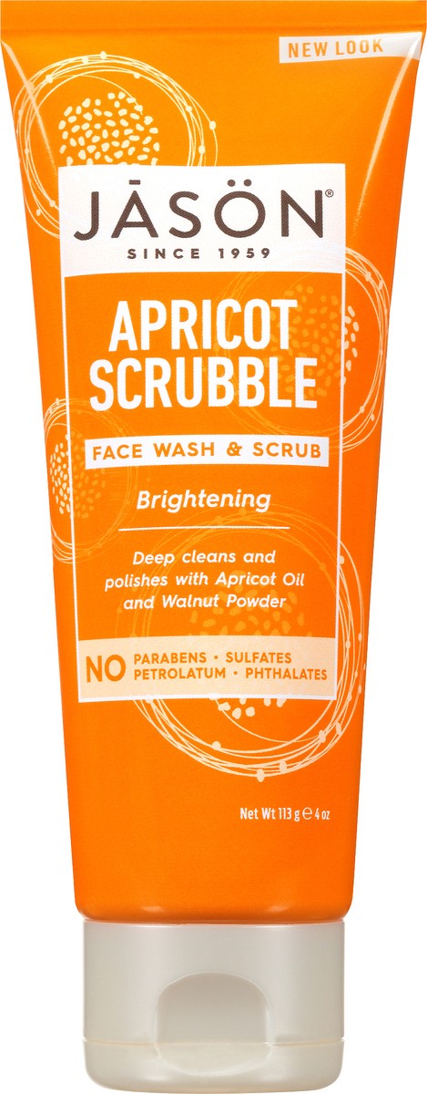 slide 1 of 11, Jason Brightening Apricot Scrubble Face Wash & Scrub 113 g, 113 g