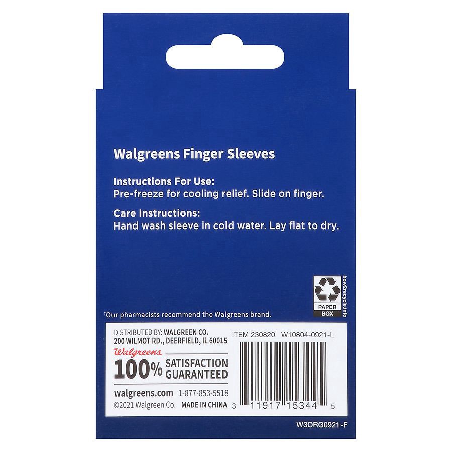 slide 5 of 5, Walgreens Finger Sleeves With Built-In Gel Inserts, 2 ct