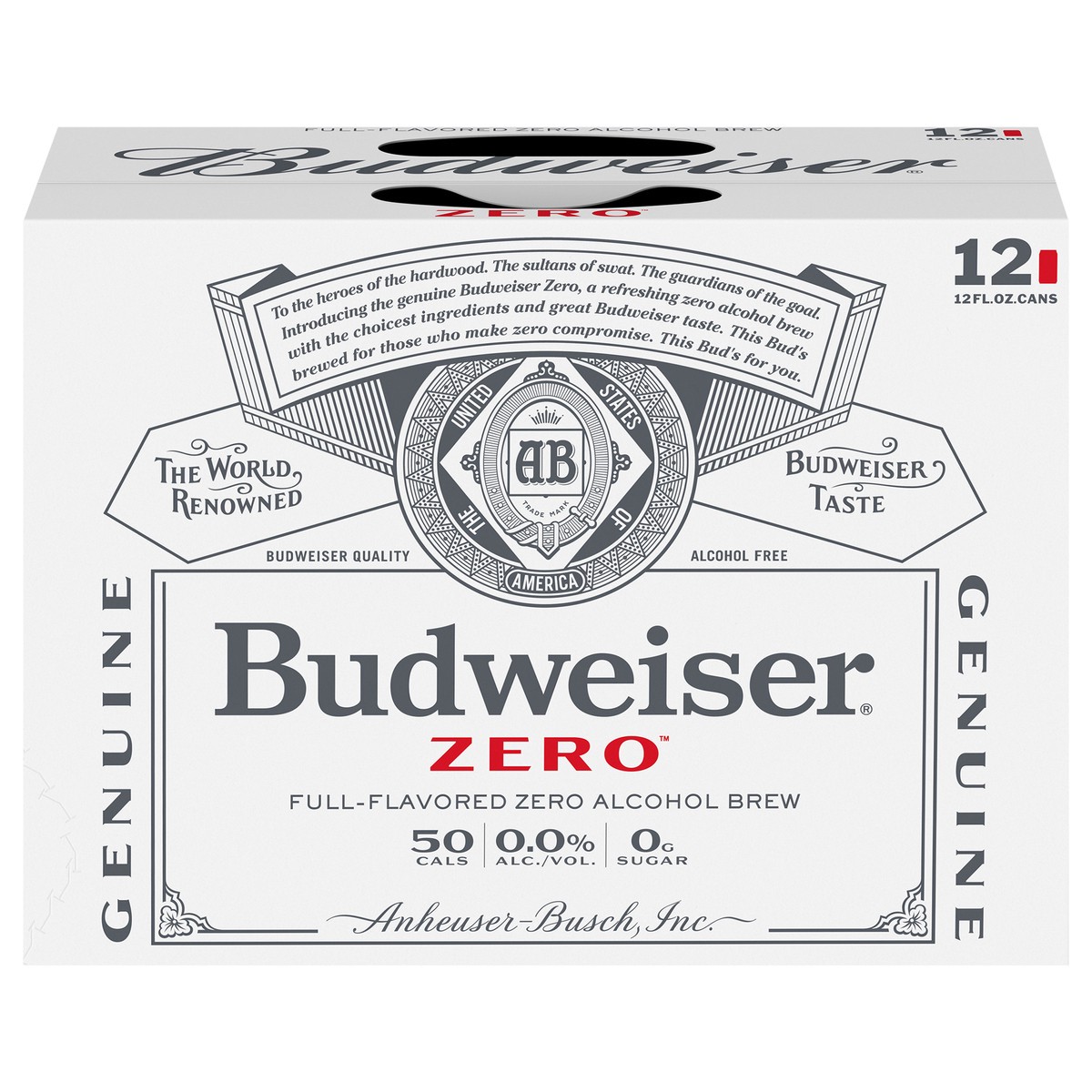 slide 1 of 9, Budweiser Zero Beer, 12 Pack 12 fl. oz. Cans, 12 ct