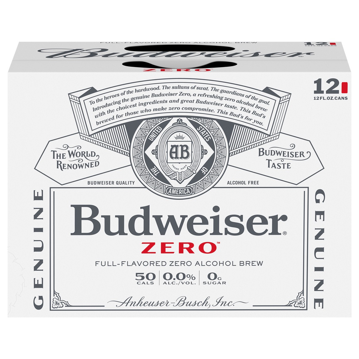 slide 1 of 9, Budweiser Zero Beer, 12 Pack 12 fl. oz. Cans, 12 ct; 12 oz