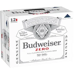 Budweiser Zero Beer, 12 Pack 12 fl. oz. Cans