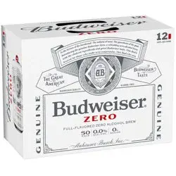 Budweiser Zero Alcohol Free Beer, 12 Pack 12 fl. oz. Cans