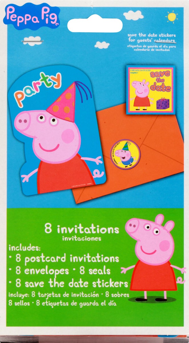 slide 4 of 7, Peppa Pig Invitations 1 ea, 8 ct