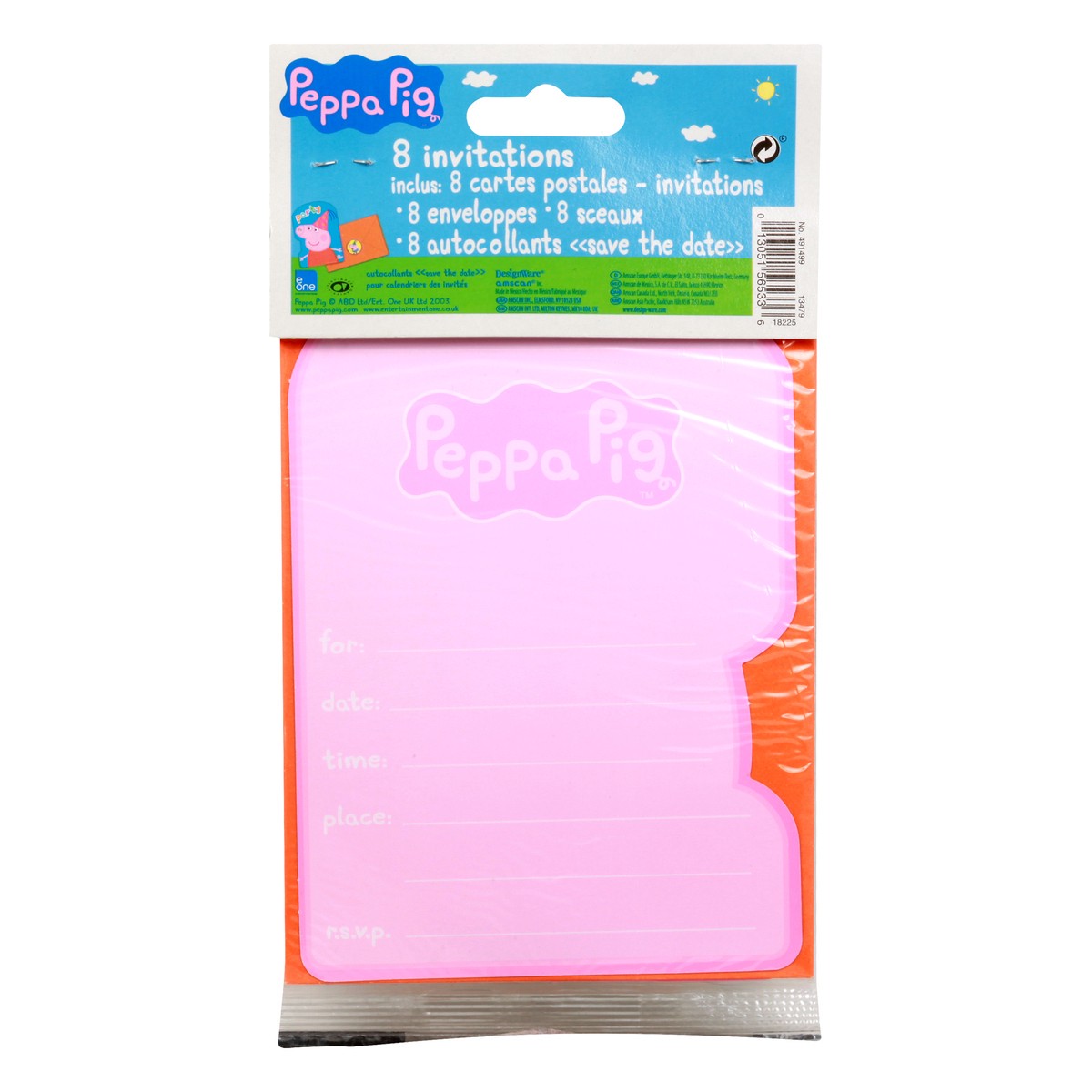 slide 3 of 7, Peppa Pig Invitations 1 ea, 8 ct