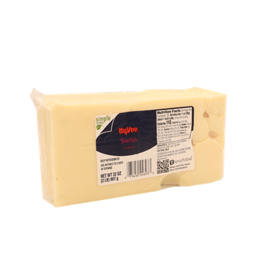 slide 1 of 1, Hy-Vee Swiss Chunk Cheese, 2 lb