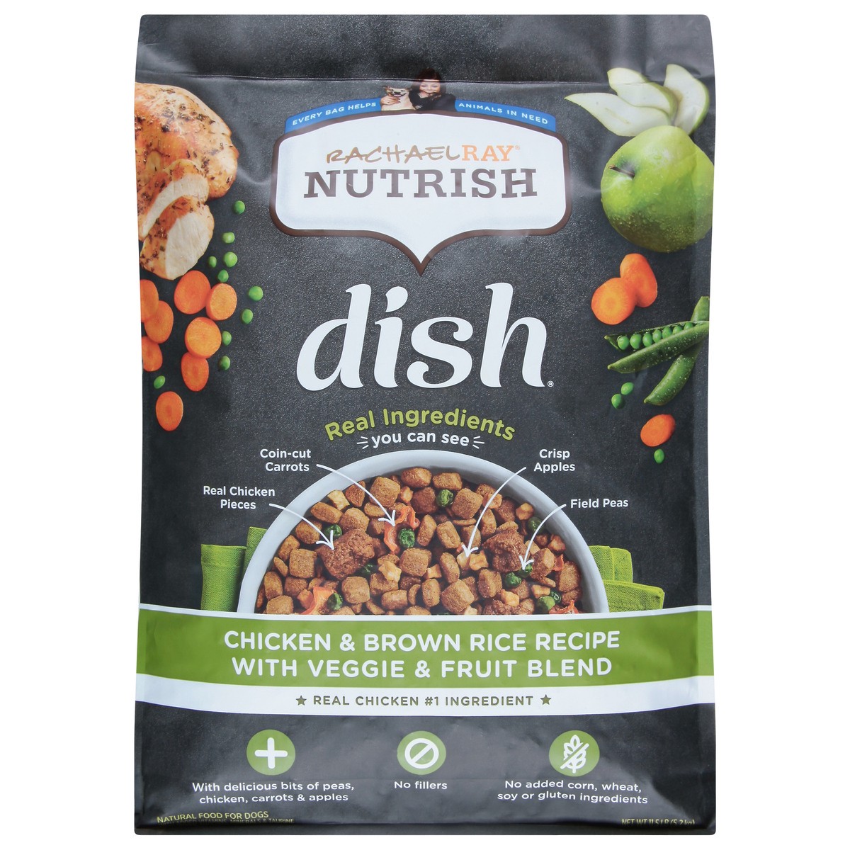 slide 1 of 10, Rachael Ray Nutrish Dish Chicken, Vegetable, Fruit & Rice Recipe Super Premium Dry Dog Food - 11.5lbs, 11.5 lb