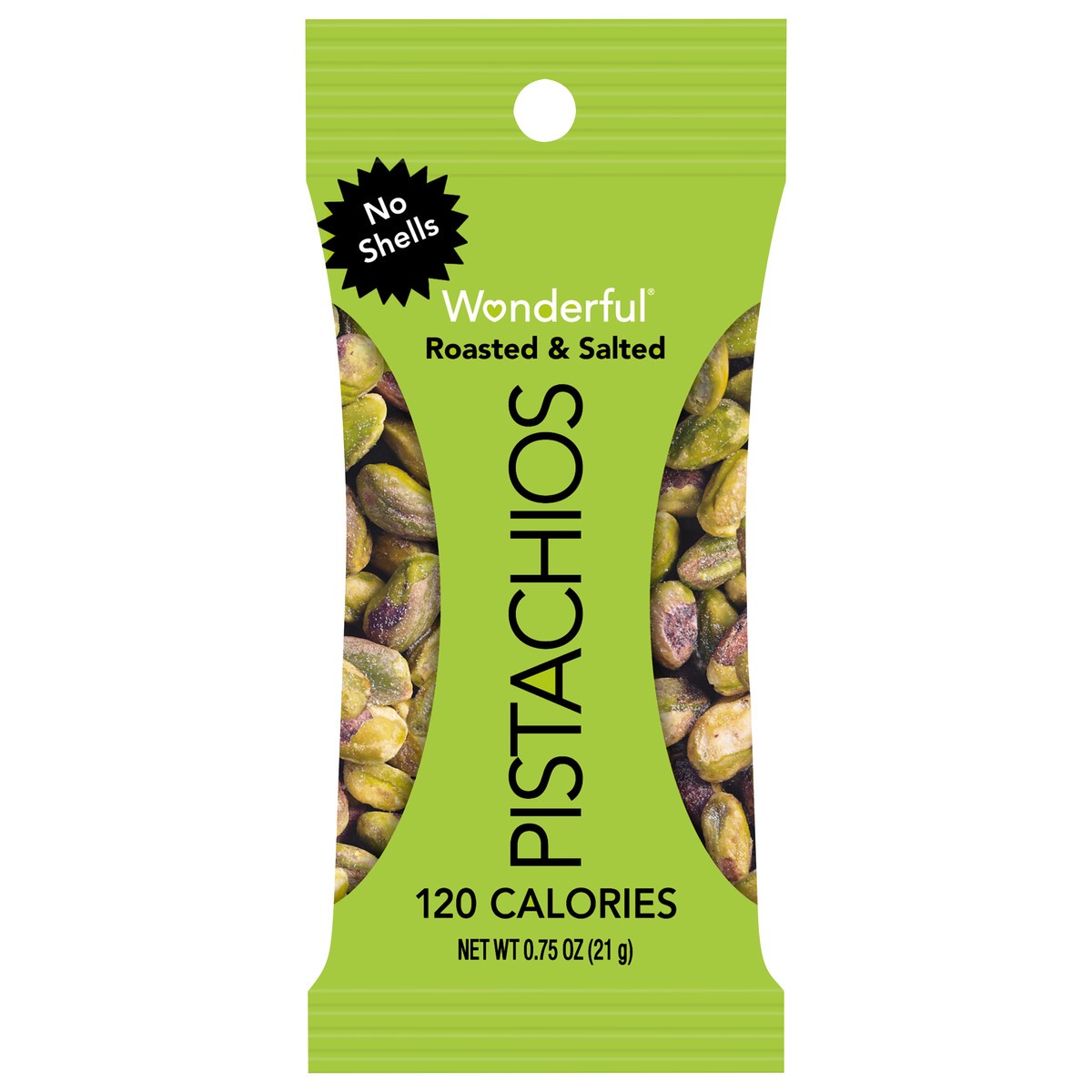 slide 1 of 3, Wonderful Pistachios No Shells Roasted Salted Pistachios, 0.75 oz