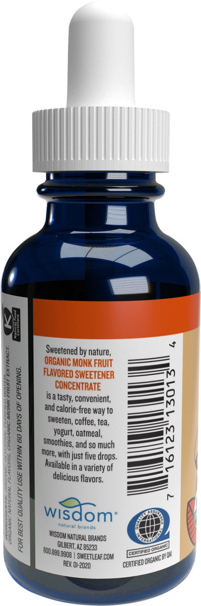 slide 6 of 6, SweetLeaf Organic Monk Fruit Crème Brulee Flavored Liquid Sweetener, 2oz bottle, 2 fl oz