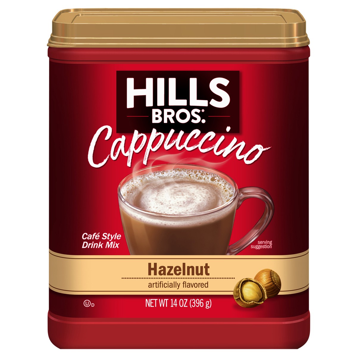 slide 1 of 9, Hills Bros. Hills Brothers Hazelnut Cappuccino, 14 oz