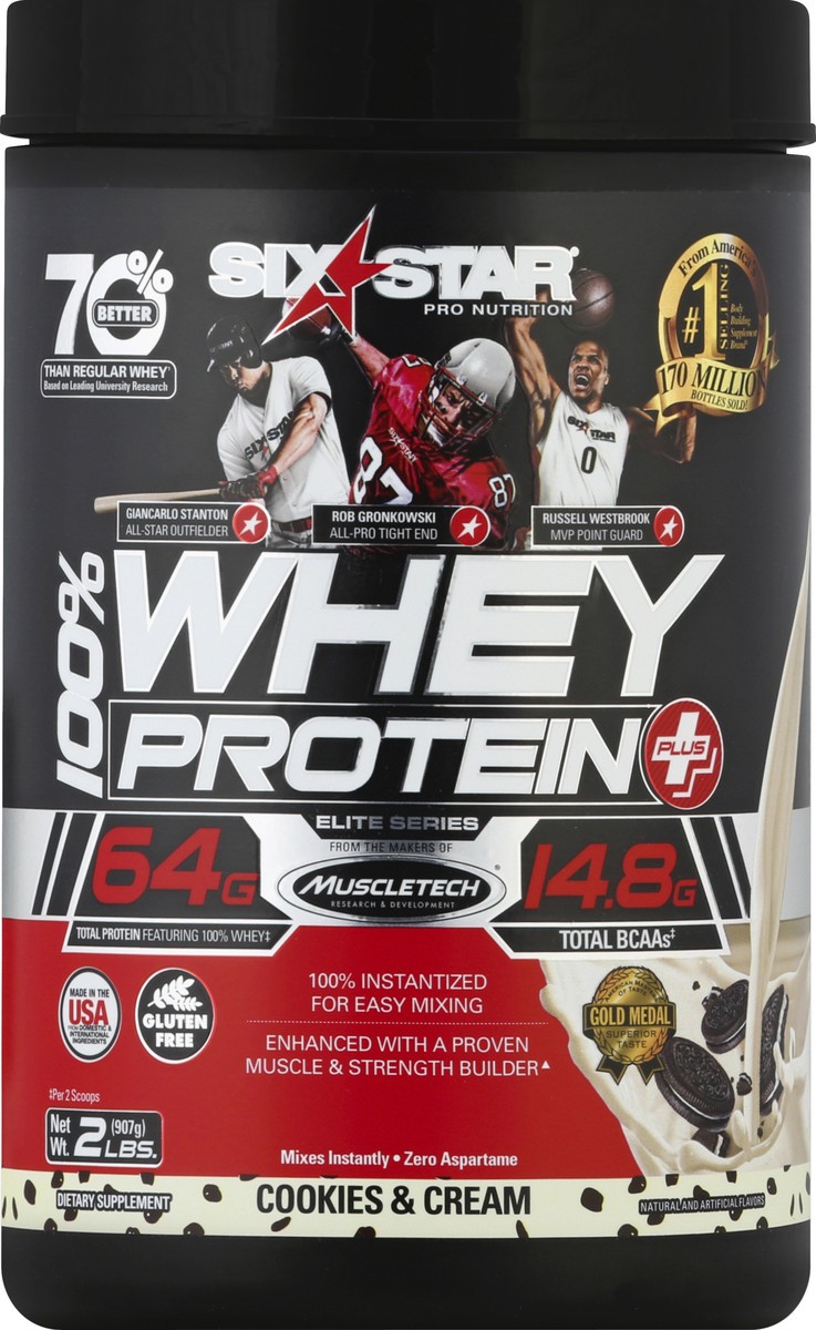 slide 2 of 2, Six Star Pro Nutrition Professional Strength Whey Protein Elite Series, Cookies & Cream, 32 oz