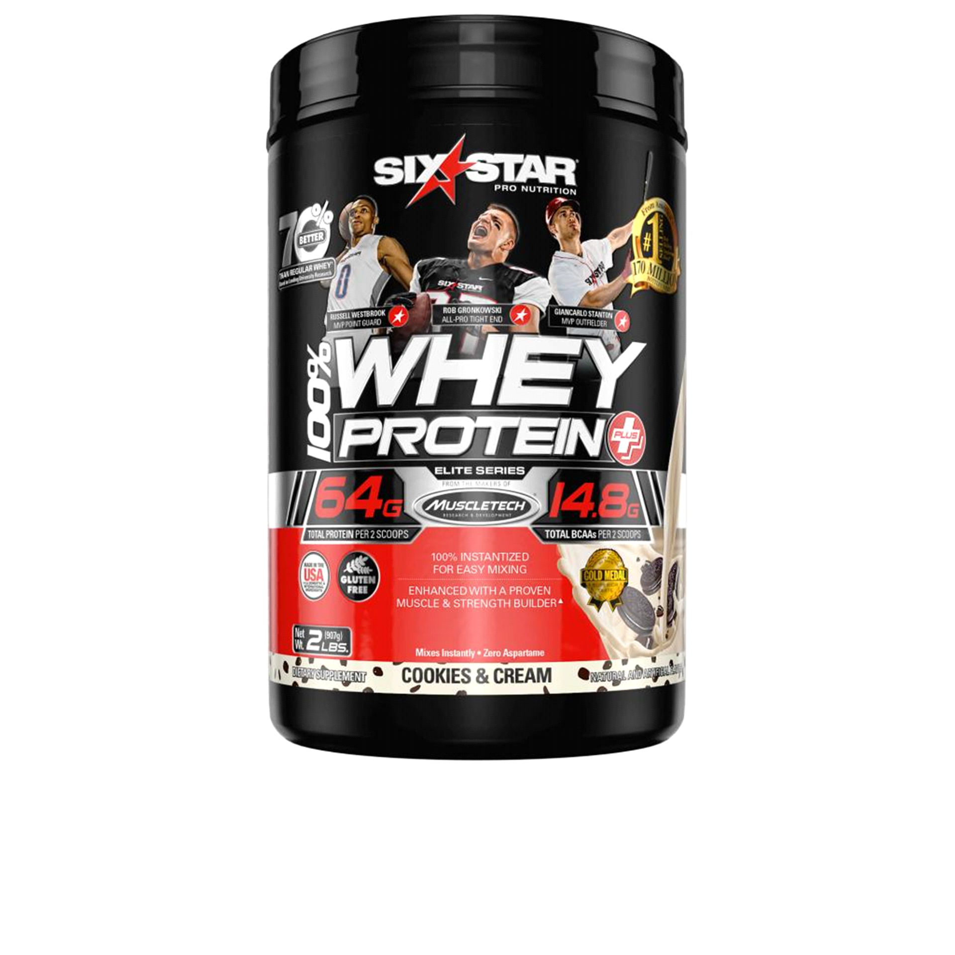 slide 1 of 2, Six Star Pro Nutrition Professional Strength Whey Protein Elite Series, Cookies & Cream, 32 oz