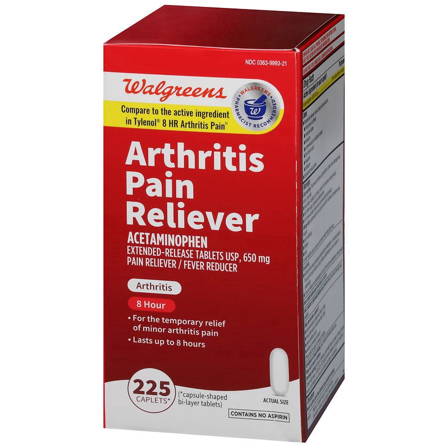 slide 3 of 5, Walgreens Arthritis Pain Reliever Acetaminophen 650 mg Caplet, 225 ct