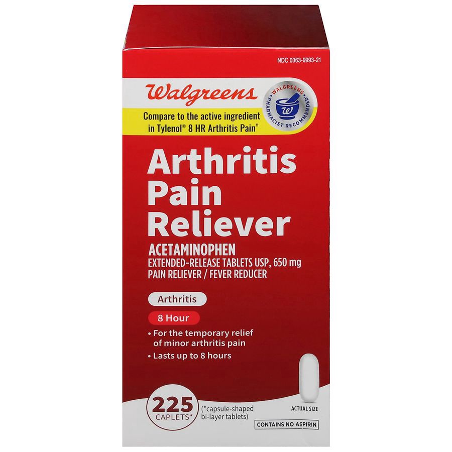 slide 1 of 5, Walgreens Arthritis Pain Reliever Acetaminophen 650 mg Caplet, 225 ct