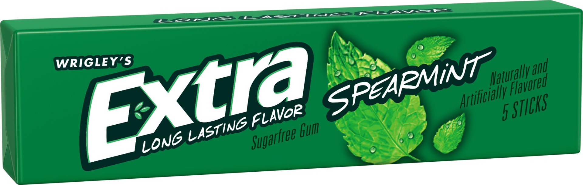 slide 2 of 4, EXTRA Gum Spearmint Sugar Free Chewing Gum, 5 Stick (Pack of 4), 20 pc