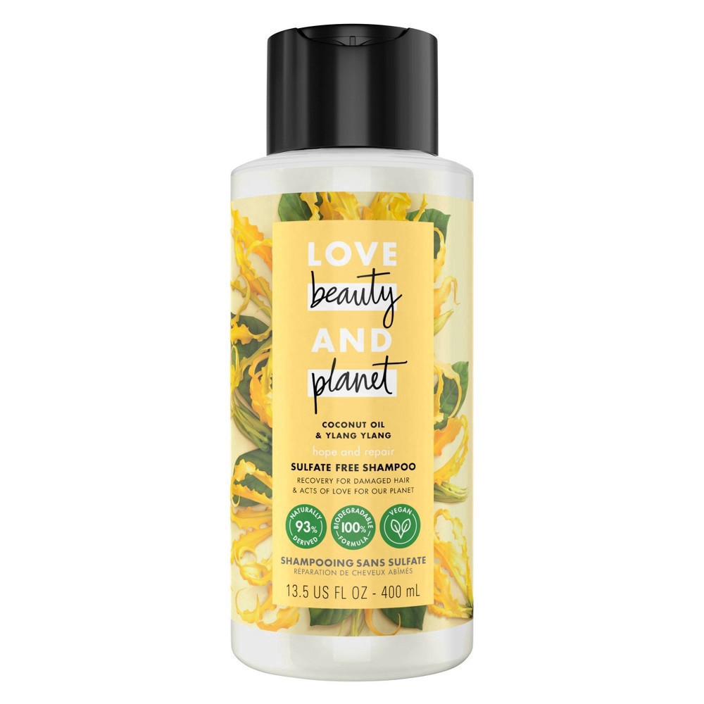 slide 11 of 15, Love Beauty and Planet Shampoo with Vitamin B3 Coconut Oil & Ylang Ylang, 13.5 oz, 13.5 oz