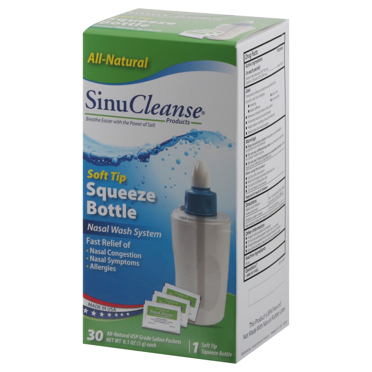 slide 5 of 9, Sinucleanse Soft Tip Squeeze Bottle Nasal Wash System 1 ea Box, 1 ct