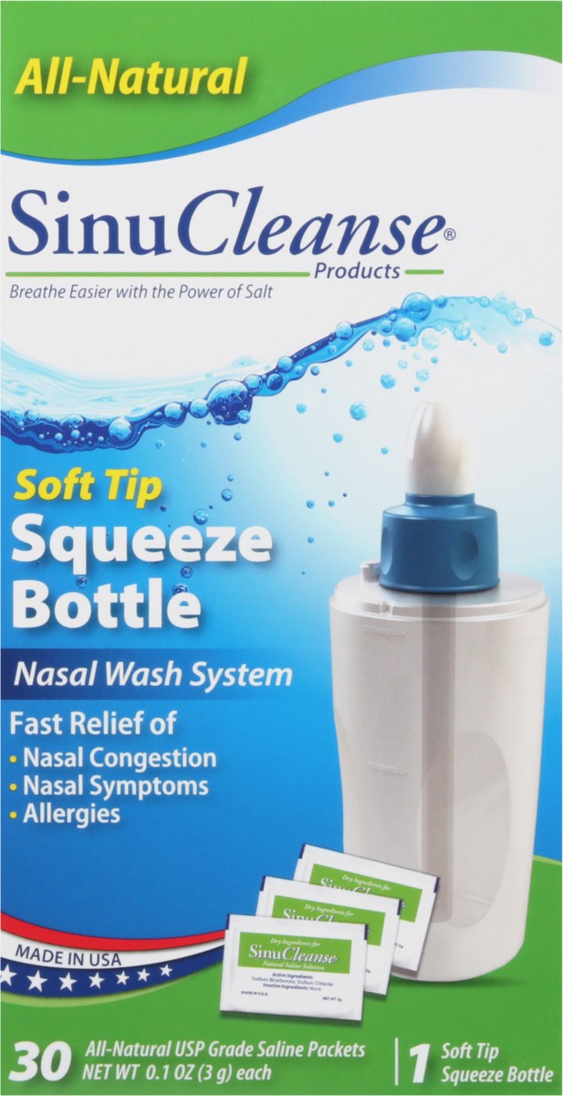 slide 2 of 9, Sinucleanse Soft Tip Squeeze Bottle Nasal Wash System 1 ea Box, 1 ct