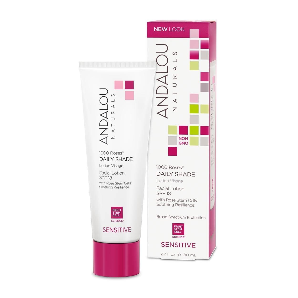 slide 1 of 1, Andalou Naturals 1000 Roses Daily Shade Facial Lotion with SPF 18, 2.7 fl oz