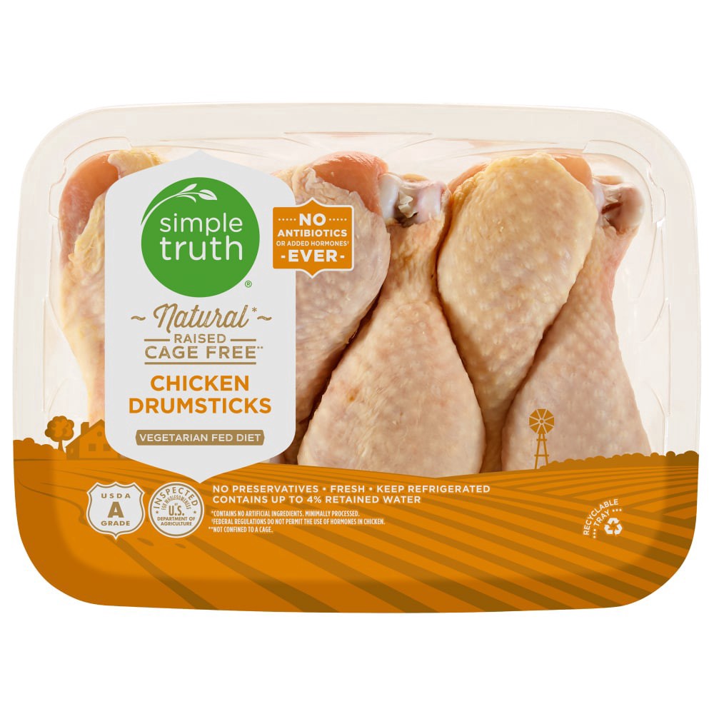 slide 2 of 3, Simple Truth Natural Chicken Drumsticks (6 Per Pack), per lb
