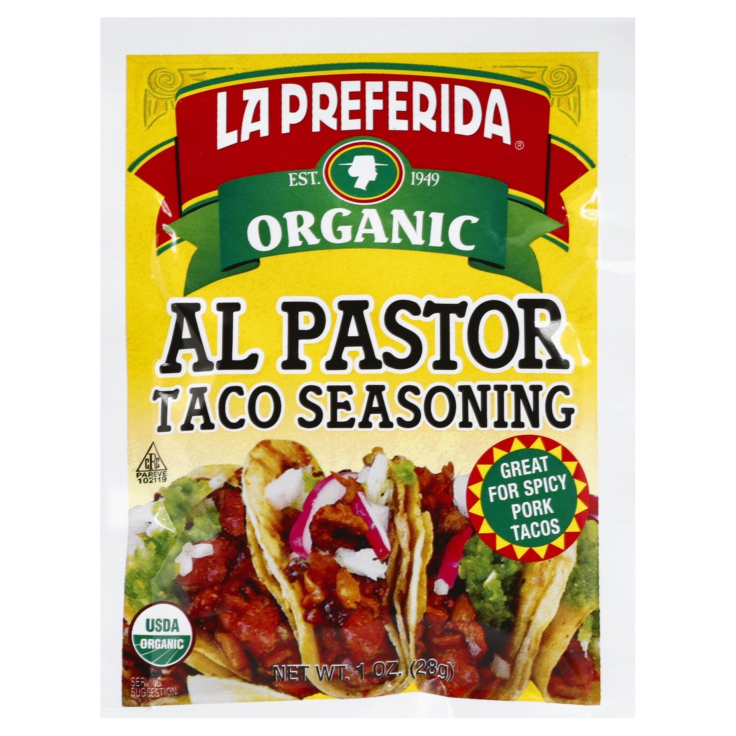 slide 1 of 1, La Preferida Organic Al Pastor Taco Seasoning, 1 oz