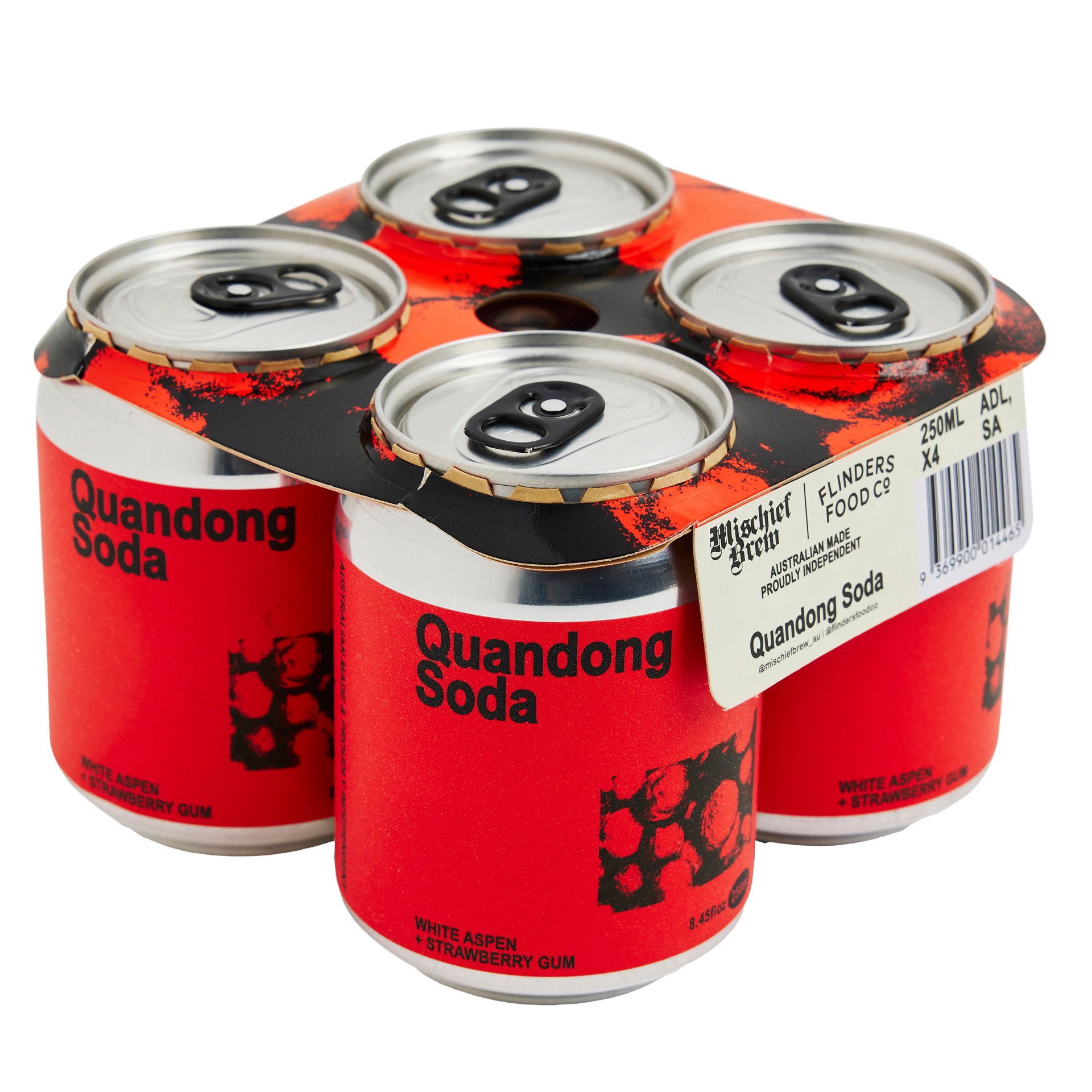 slide 1 of 1, Mischief Brew Quandong Soda 8.5 oz Cans, 4 ct