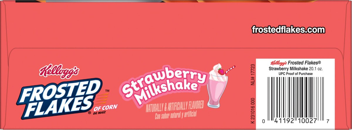 slide 9 of 13, Frosted Flakes Kellogg's Frosted Flakes Breakfast Cereal Strawberry Milkshake, Kids Cereal, 20.1 oz, 20.1 oz