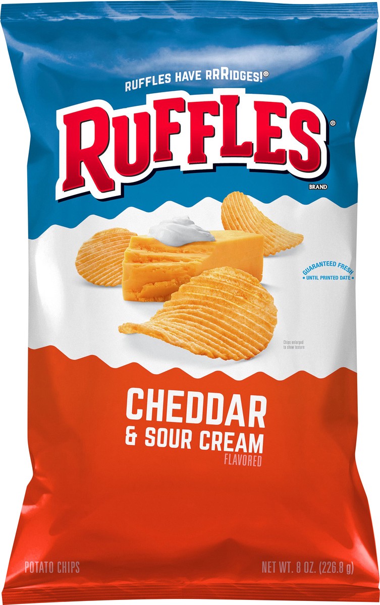 slide 2 of 6, Ruffles Cheddar & Sour Cream Potato Chips, 8 oz