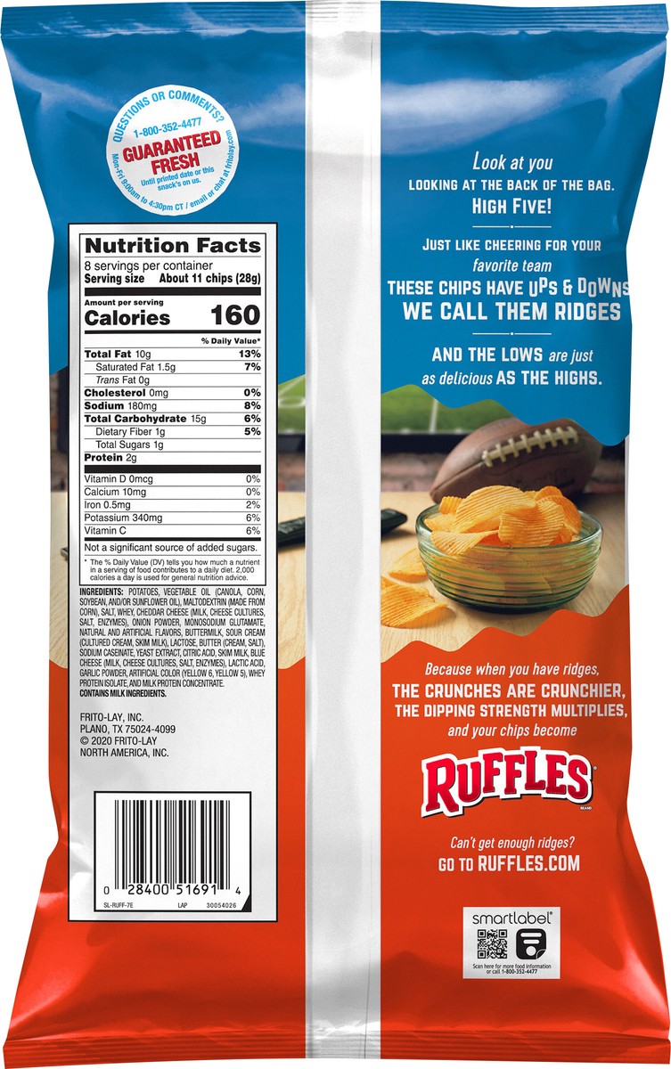 slide 4 of 6, Ruffles Cheddar & Sour Cream Potato Chips, 8 oz