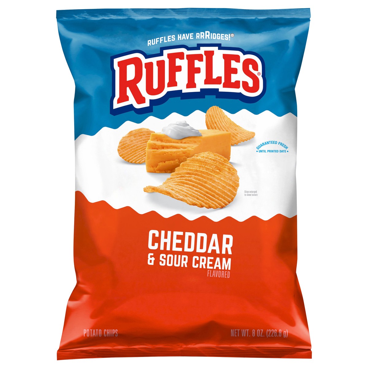 slide 1 of 6, Ruffles Cheddar & Sour Cream Potato Chips, 8 oz