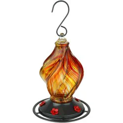 Nature's Way EcoCycle Sunburst Sipper Handblown Recycled Glass Hummingbird Feeder, 1 ct